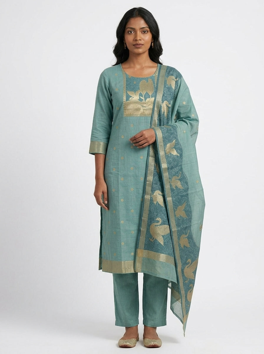 Khadi Cotton Kurti - Green