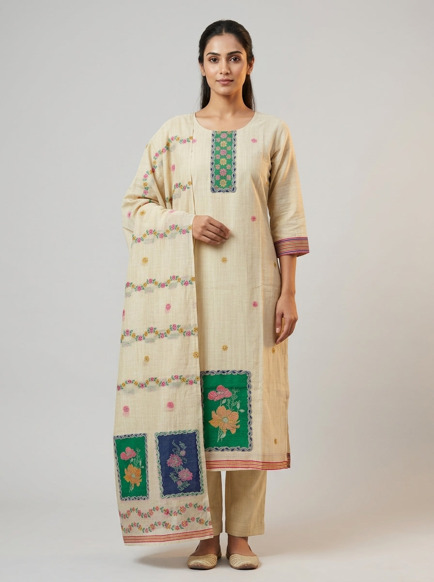 Khadi Cotton Kurti - Sandal