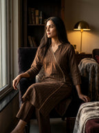 Brown Kurti Set - Chinnon Chocolate